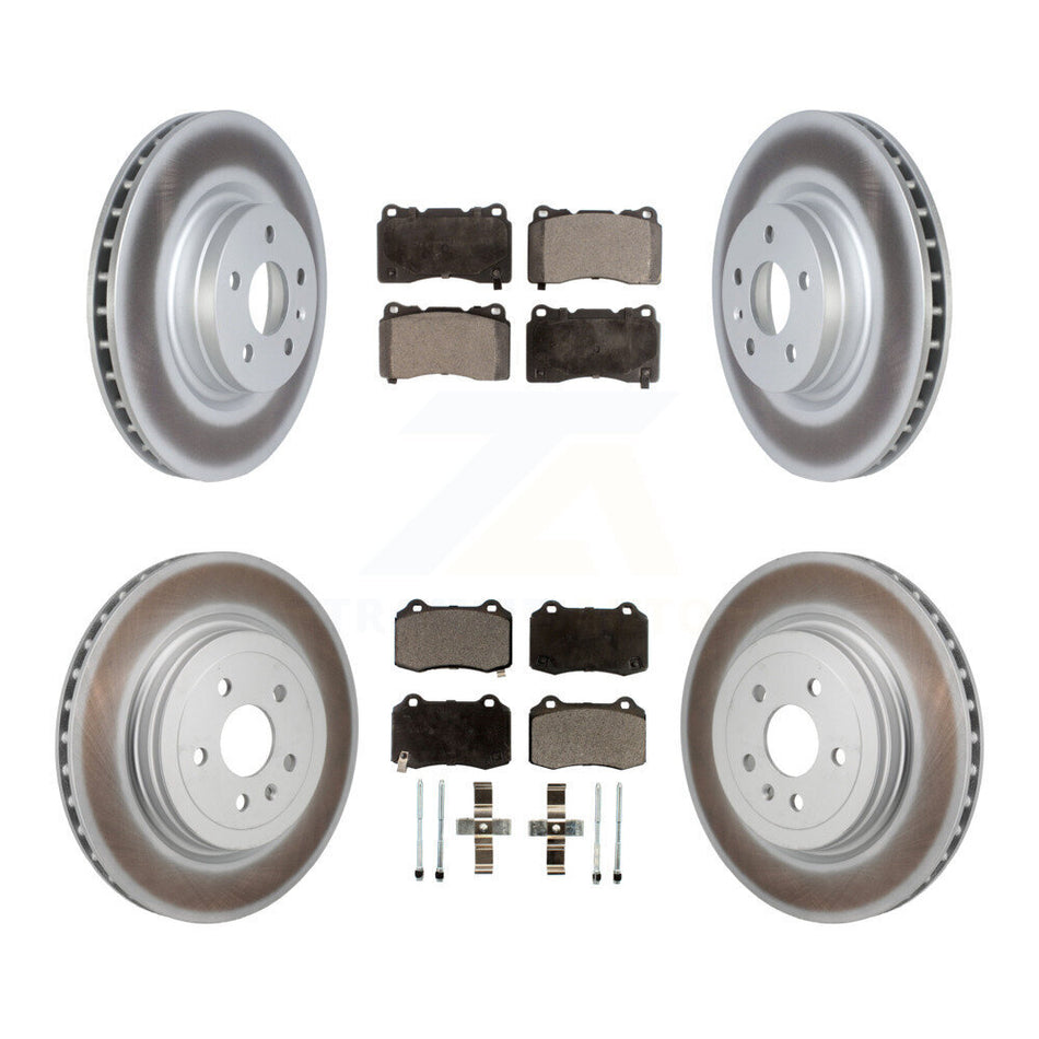 Front Rear Coated Disc Brake Rotors And Ceramic Pads Kit For Tesla S KGT-103325