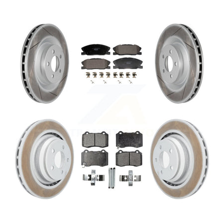 Front Rear Coated Disc Brake Rotors And Ceramic Pads Kit For Dodge Charger KGT-103329