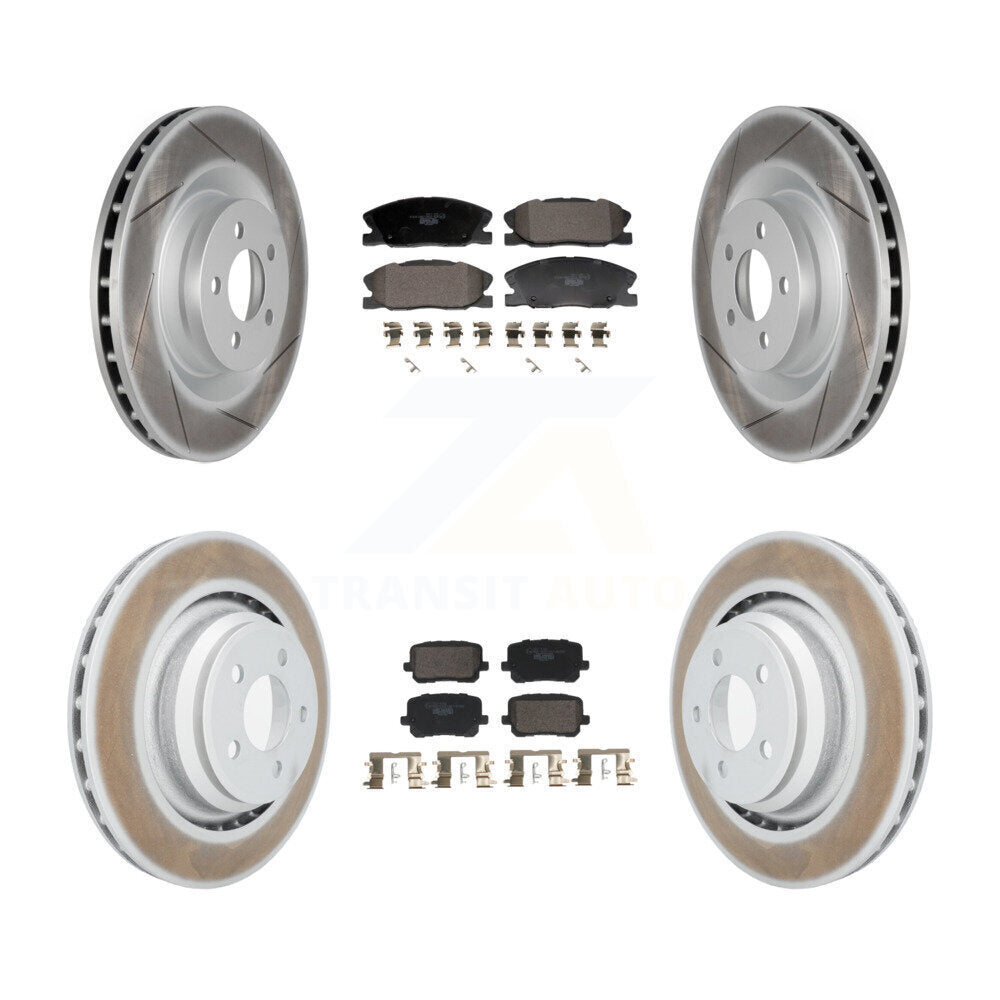 Front Rear Coated Disc Brake Rotors And Ceramic Pads Kit For Dodge Charger KGT-103330