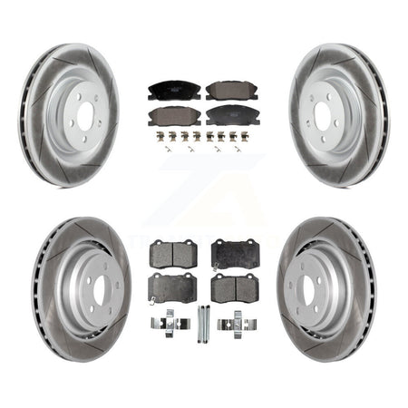 Front Rear Coated Disc Brake Rotors And Ceramic Pads Kit For Dodge Charger KGT-103332