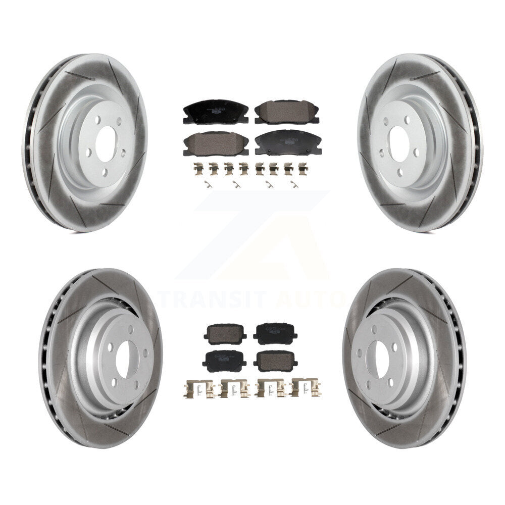 Front Rear Coated Disc Brake Rotors And Ceramic Pads Kit For Dodge Charger KGT-103333