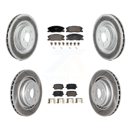 Front Rear Coated Disc Brake Rotors And Ceramic Pads Kit For Dodge Charger KGT-103333