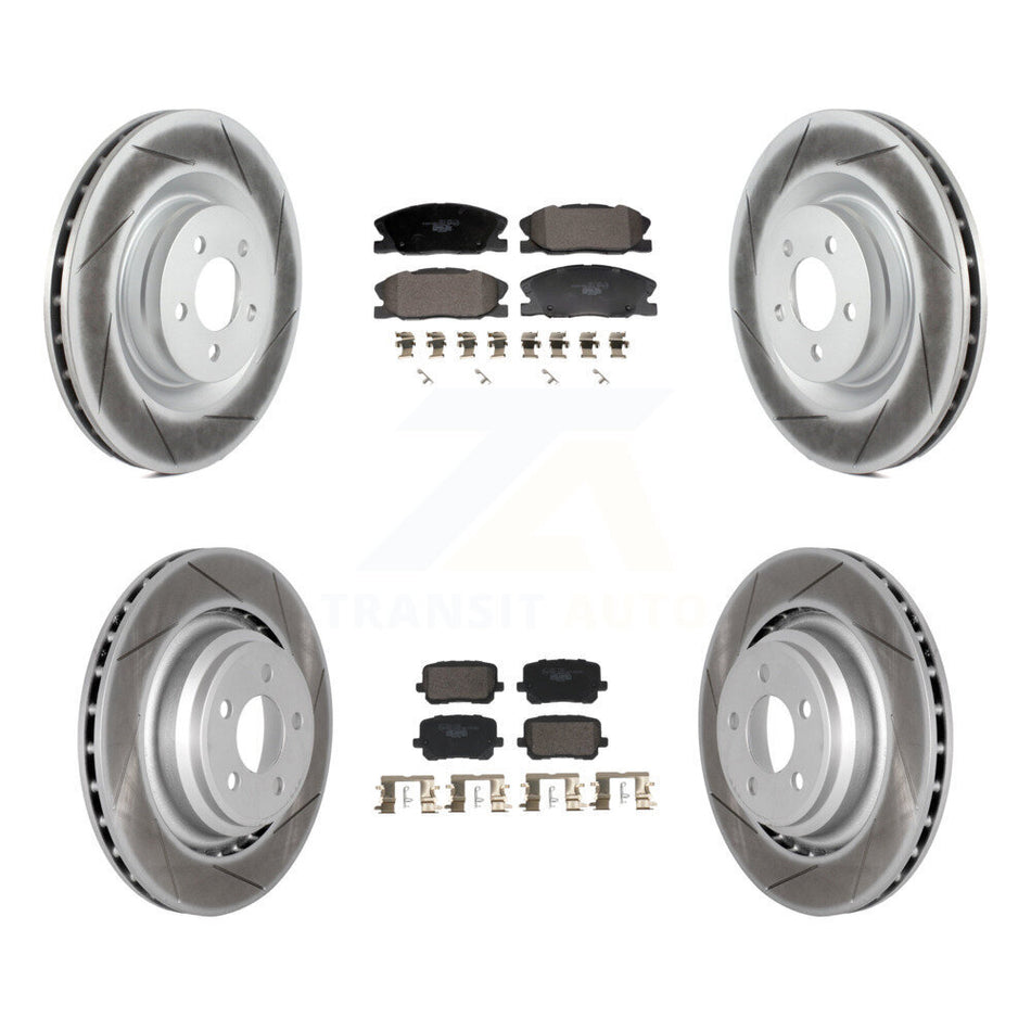 Front Rear Coated Disc Brake Rotors And Ceramic Pads Kit For Dodge Charger KGT-103333