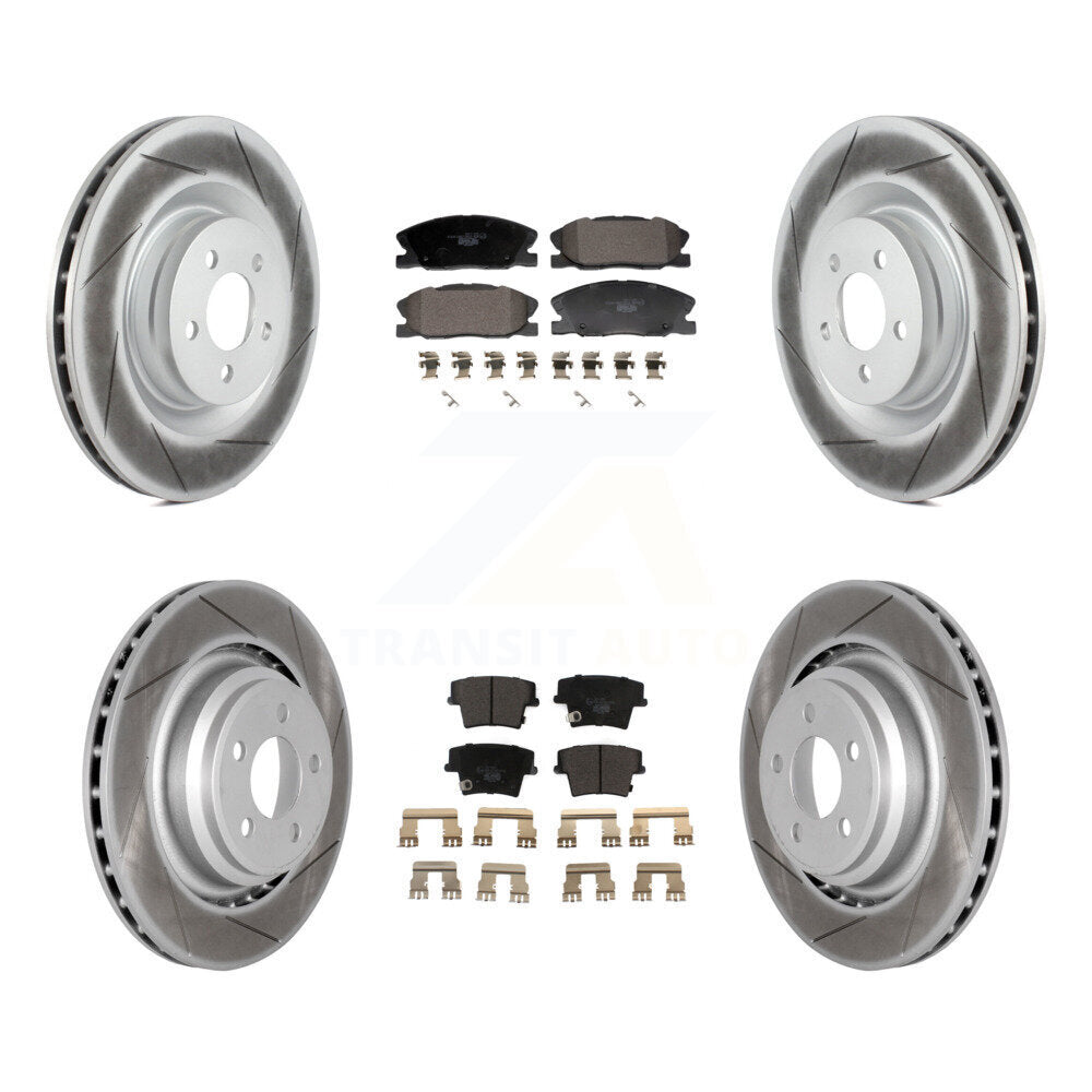 Front Rear Coat Brake Rotor Ceramic Pad Kit For Dodge Charger R/T Scat Pack with RWD 6.4L KGT-103334