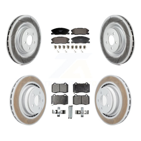 Front Rear Coated Disc Brake Rotors And Ceramic Pads Kit For Dodge Charger KGT-103335