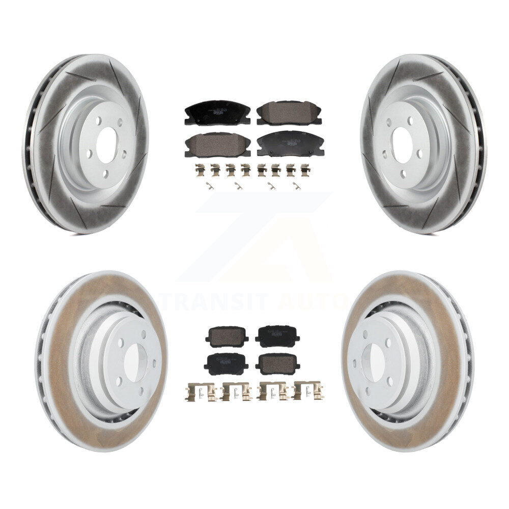 Front Rear Coated Disc Brake Rotors And Ceramic Pads Kit For Dodge Charger KGT-103336