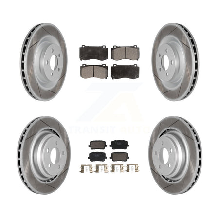 Front Rear Coated Disc Brake Rotors And Ceramic Pads Kit For Dodge Charger KGT-103338