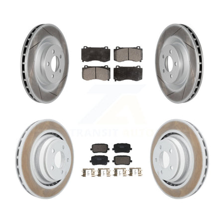 Front Rear Coated Disc Brake Rotors And Ceramic Pads Kit For Dodge Charger KGT-103339