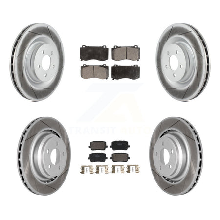 Front Rear Coated Disc Brake Rotors And Ceramic Pads Kit For Dodge Charger KGT-103340