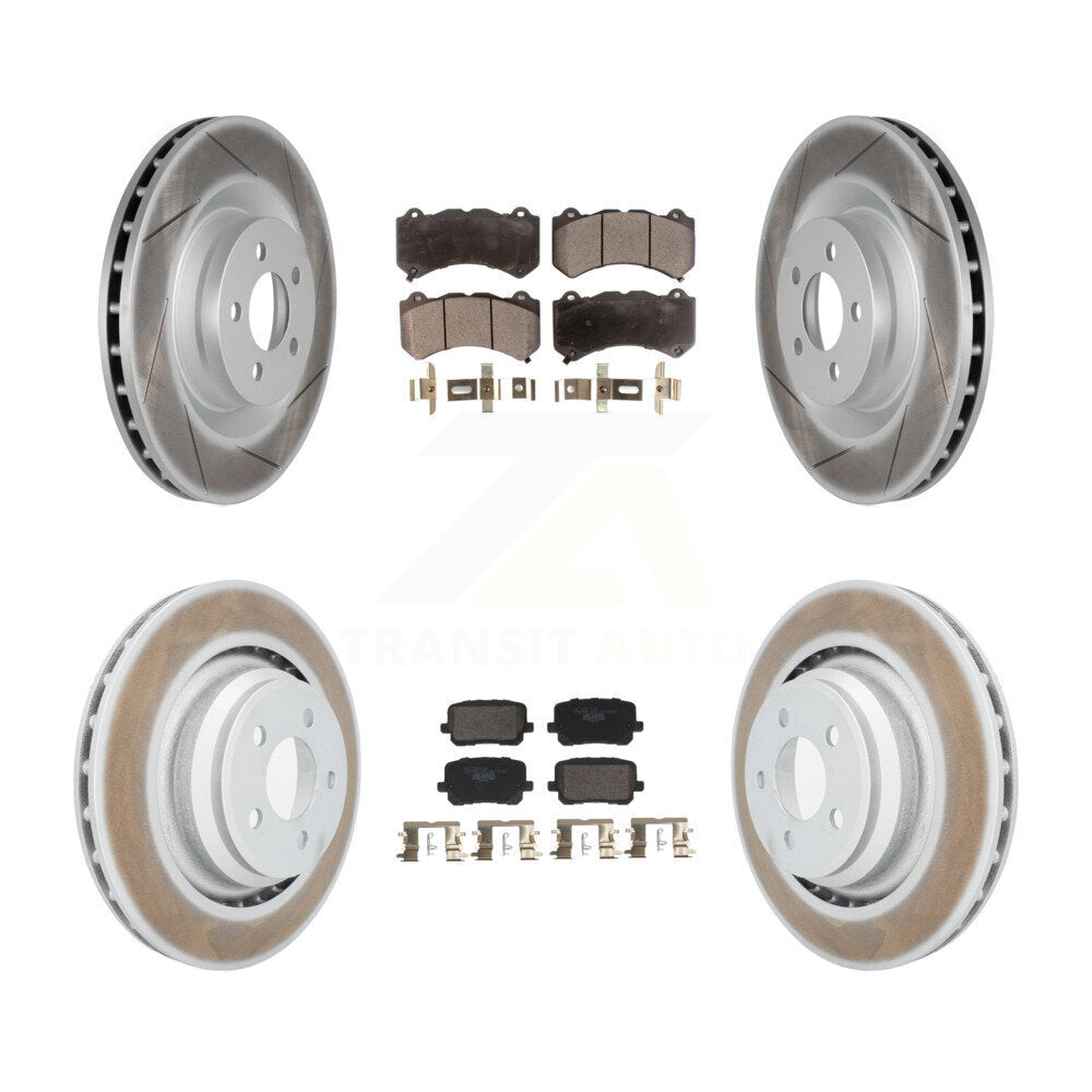 Front Rear Coat Brake Rotors Ceramic Pad Kit For 2016 Dodge Charger SRT 392 with RWD 6.4L KGT-103343