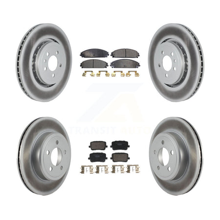 Front Rear Coated Brake Rotor & Ceramic Pad Kit For 2017-2018 Dodge Charger RWD with 5.7L KGT-103346