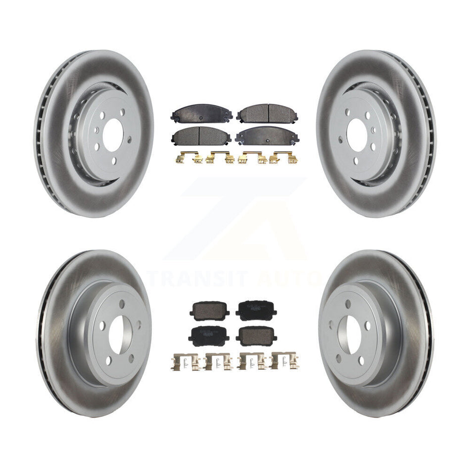 Front Rear Coated Brake Rotor & Ceramic Pad Kit For 2017-2018 Dodge Charger RWD with 5.7L KGT-103346