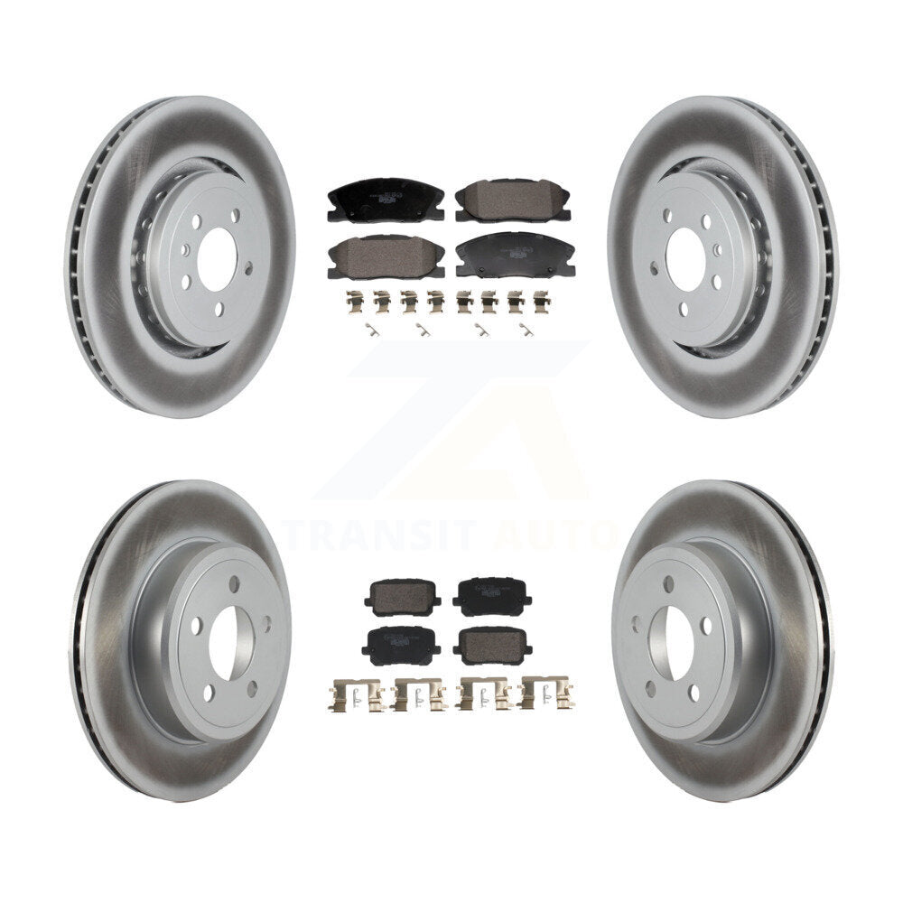 Front Rear Coated Brake Rotor & Ceramic Pad Kit For 2017-2018 Dodge Charger RWD with 5.7L KGT-103347