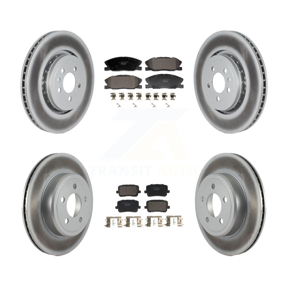 Front Rear Coated Brake Rotor & Ceramic Pad Kit For 2017-2018 Dodge Charger RWD with 5.7L KGT-103347