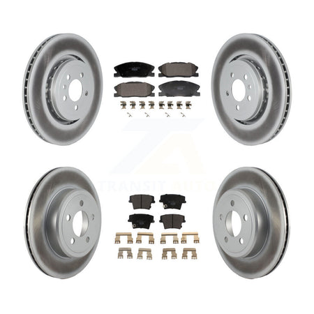 Front Rear Coated Brake Rotor & Ceramic Pad Kit For 2017-2018 Dodge Charger RWD with 5.7L KGT-103348