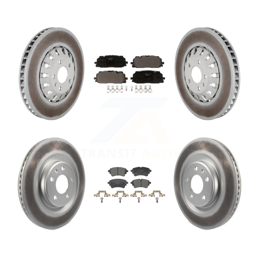 Front Rear Coated Disc Brake Rotors And Ceramic Pads Kit For Audi A6 Quattro A7 Sportback KGT-103354