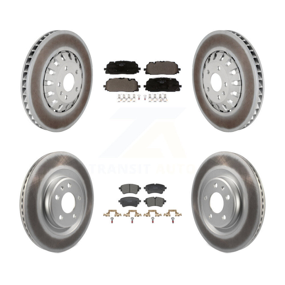 Front Rear Coated Disc Brake Rotors And Ceramic Pads Kit For Audi A6 Quattro A7 Sportback KGT-103354