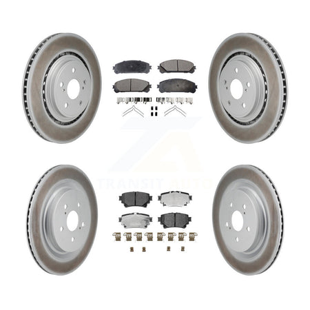 Front Rear Coated Disc Brake Rotors And Ceramic Pads Kit For 2020-2022 Toyota Highlander KGT-103363