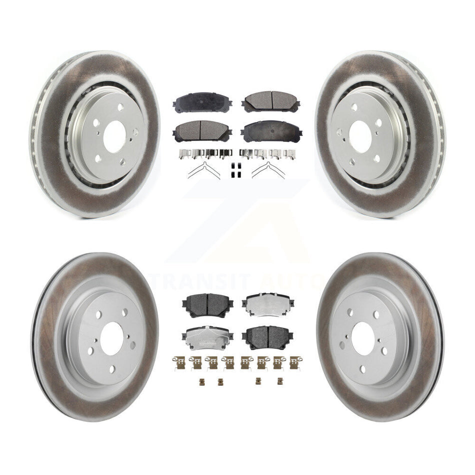 Front Rear Coated Brake Rotor & Ceramic Pad Kit For Lexus NX350h NX350 NX250 Toyota Crown KGT-103364