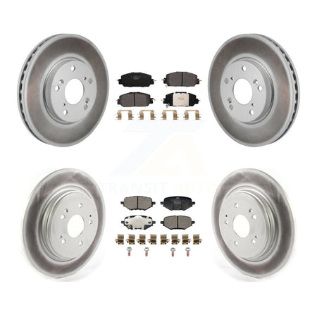 Front Rear Coated Disc Brake Rotors And Ceramic Pads Kit For 2017-2021 Honda Clarity KGT-103366