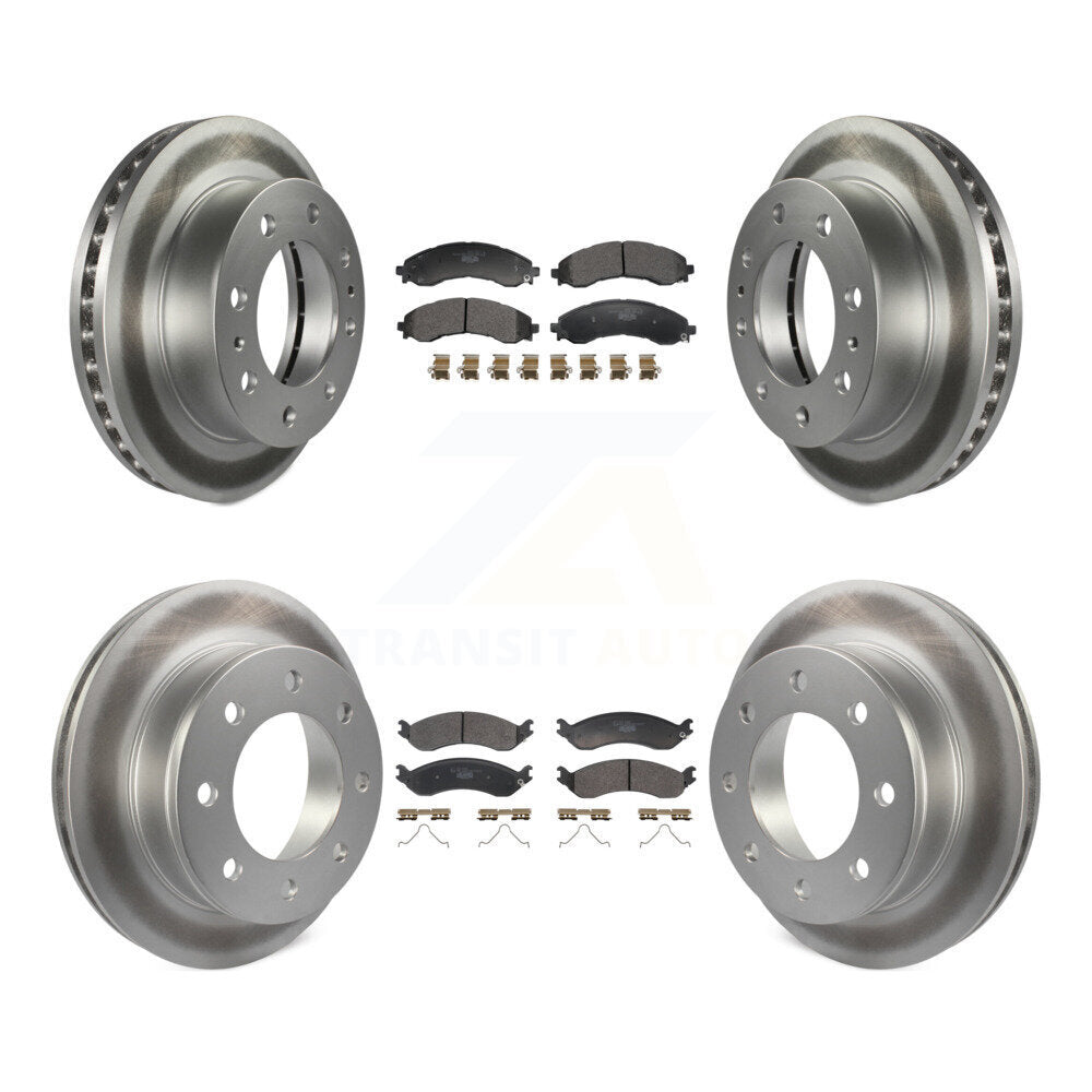 Front Rear Coated Disc Brake Rotors Ceramic Pad Kit For GMC Savana 2500 Chevrolet Express KGT-103374