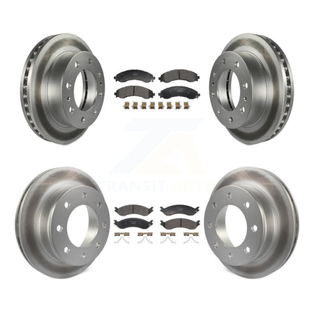 Front Rear Coated Disc Brake Rotors Ceramic Pad Kit For GMC Savana 2500 Chevrolet Express KGT-103374