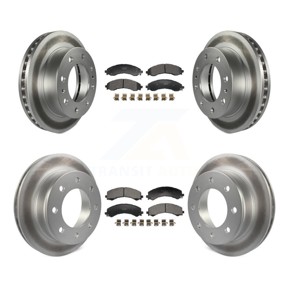 Front Rear Coated Disc Brake Rotors Ceramic Pad Kit For GMC Savana 2500 Chevrolet Express KGT-103375