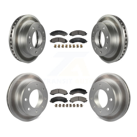 Front Rear Coated Disc Brake Rotors Ceramic Pad Kit For GMC Savana 2500 Chevrolet Express KGT-103375