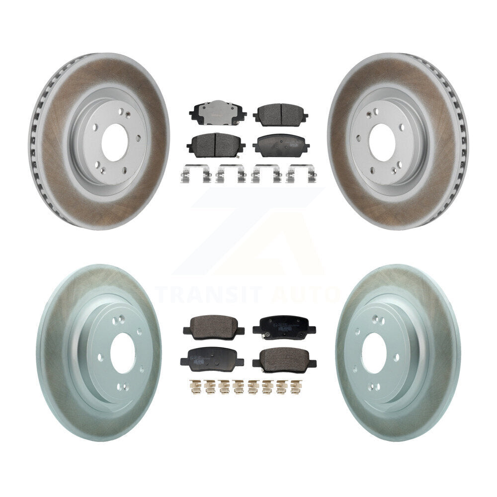 Front Rear Coated Brake Rotor Ceramic Pad Kit For Hyundai Santa Fe Kia Sorento GAS engine KGT-103382
