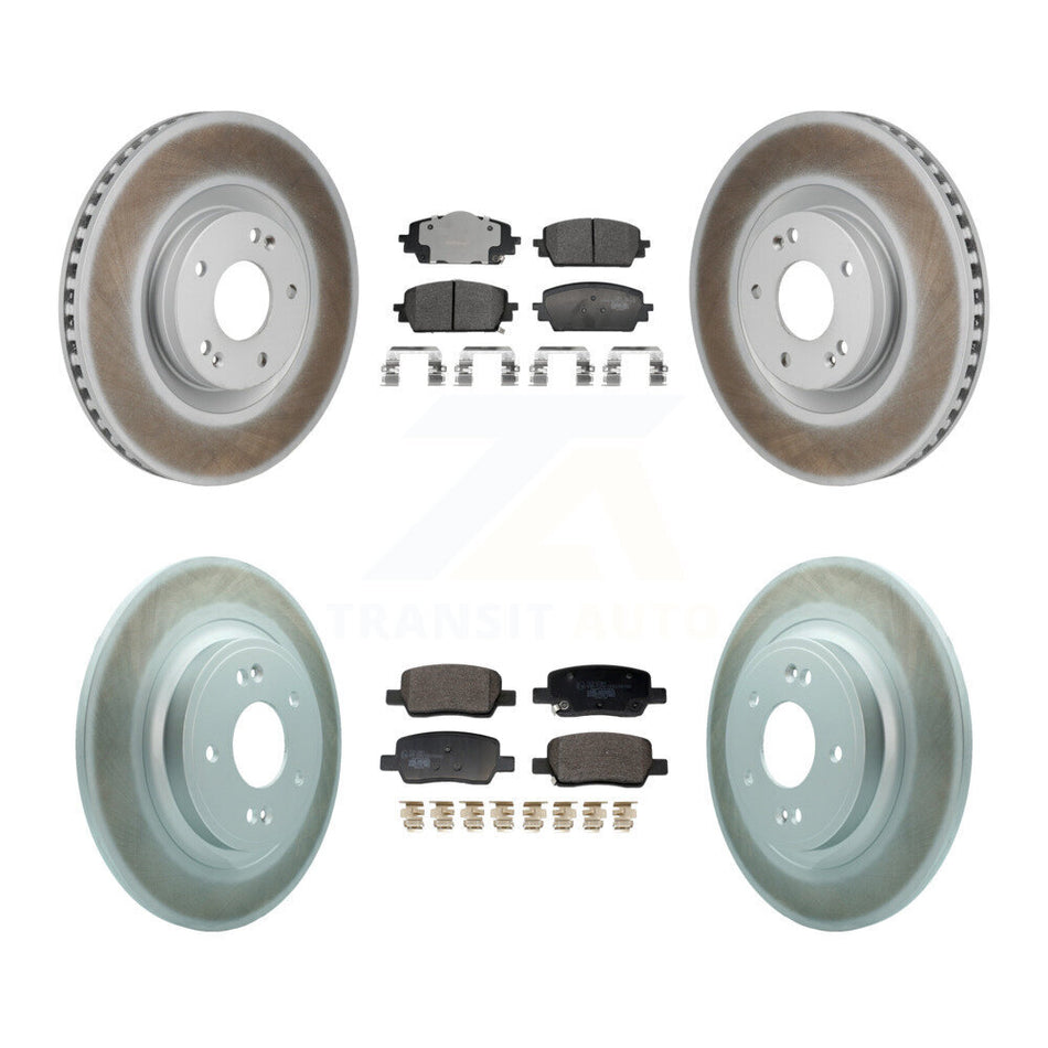 Front Rear Coated Brake Rotor Ceramic Pad Kit For Hyundai Santa Fe Kia Sorento GAS engine KGT-103382