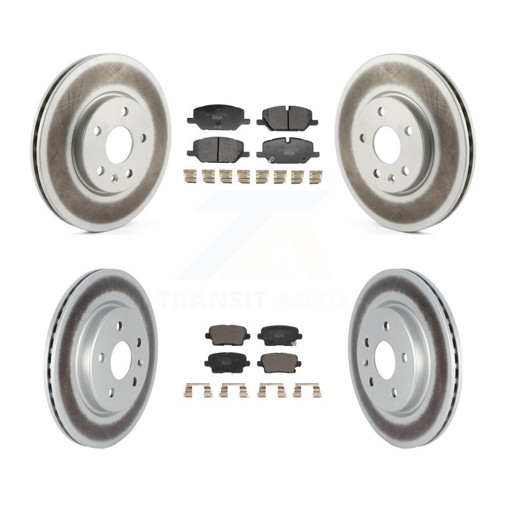 Front Rear Coated Disc Brake Rotors And Ceramic Pads Kit For Buick Envision Cadillac XT4 KGT-103391