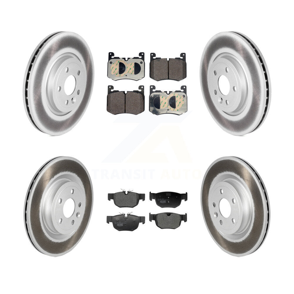 Front Rear Coated Disc Brake Rotors And Ceramic Pads Kit For Jaguar F-Pace KGT-103393