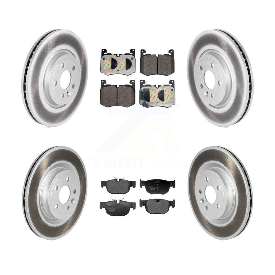 Front Rear Coated Disc Brake Rotors And Ceramic Pads Kit For Jaguar F-Pace KGT-103393