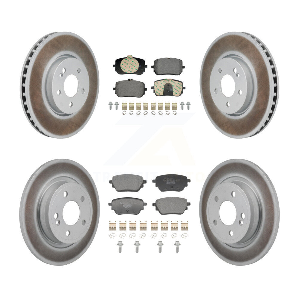 Front Rear Coated Disc Brake Rotors And Ceramic Pads Kit For Mercedes-Benz A220 CLA250 KGT-103394