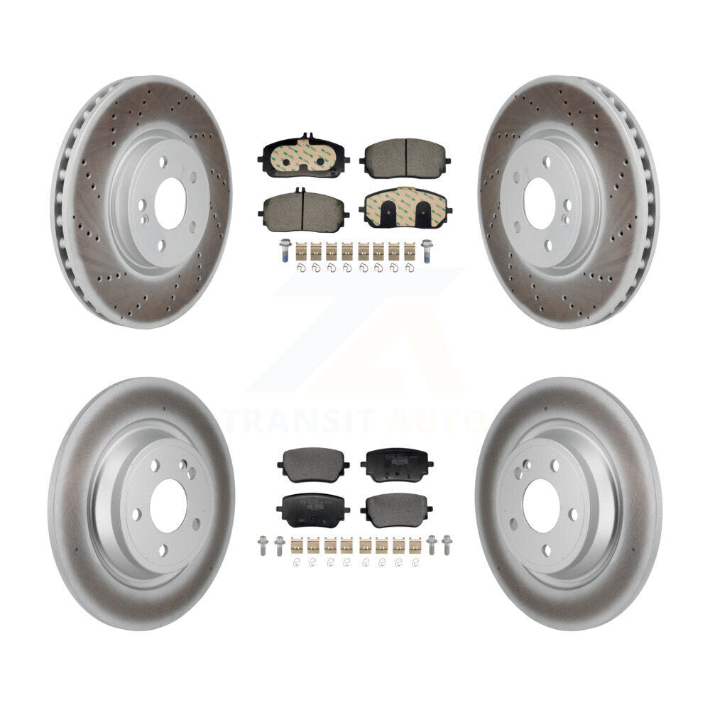 Front Rear Coated Disc Brake Rotor & Ceramic Pad Kit For Mercedes-Benz GLB250 EQB 350 300 KGT-103395