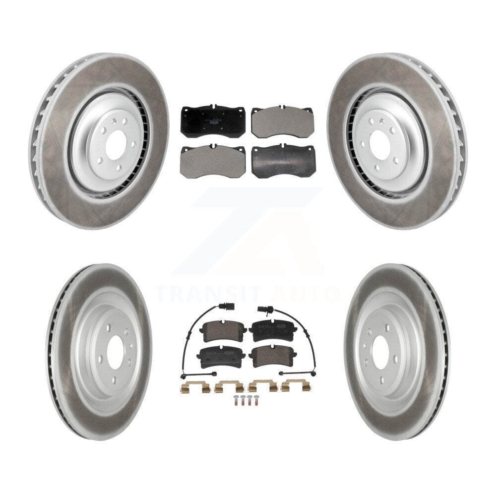 Front Rear Coated Disc Brake Rotors And Ceramic Pads Kit For Audi S8 S7 KGT-103399