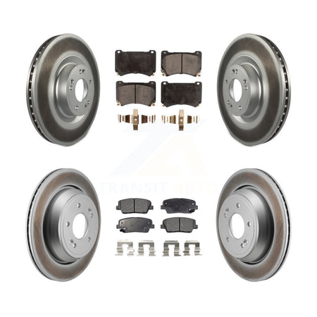 Front Rear Coated Disc Brake Rotors And Ceramic Pads Kit For 2011 Hyundai Equus KGT-103400