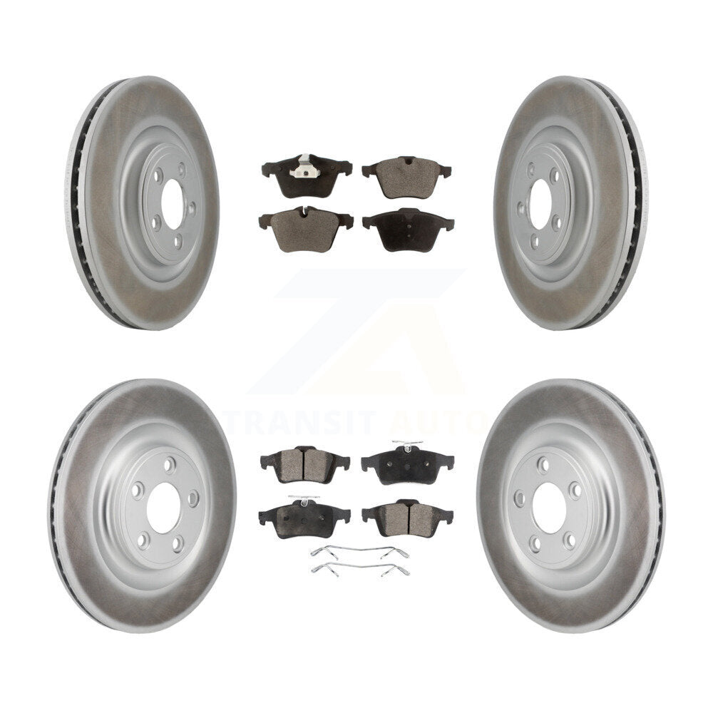 Front Rear Coat Brake Rotors Ceramic Pad Kit For 2016 Jaguar XJ With Manual Parking KGT-103406