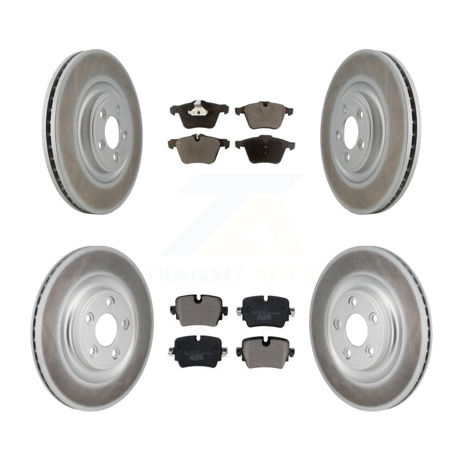 Front Rear Coated Disc Brake Rotors And Ceramic Pads Kit For Jaguar XJ KGT-103407