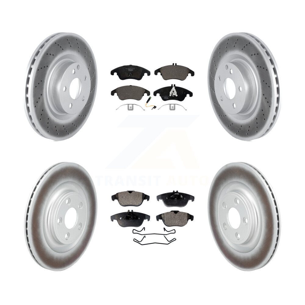 Front Rear Coated Disc Brake Rotors And Ceramic Pads Kit For Mercedes-Benz E400 KGT-103410