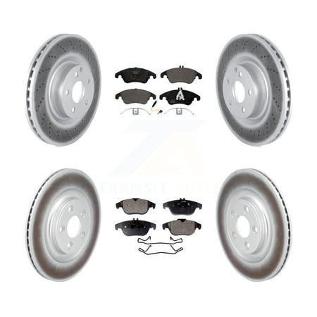 Front Rear Coated Disc Brake Rotors And Ceramic Pads Kit For Mercedes-Benz E400 KGT-103410