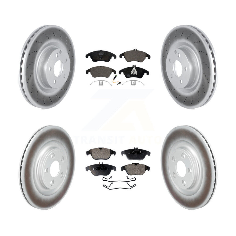 Front Rear Coated Disc Brake Rotors And Ceramic Pads Kit For Mercedes-Benz E400 KGT-103410