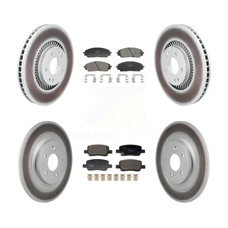 Front Rear Coated Disc Brake Rotors And Ceramic Pads Kit For 2022-2024 Kia Carnival KGT-103416