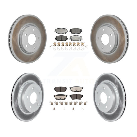 Front Rear Coated Disc Brake Rotors And Ceramic Pads Kit For Nissan Rogue KGT-103417