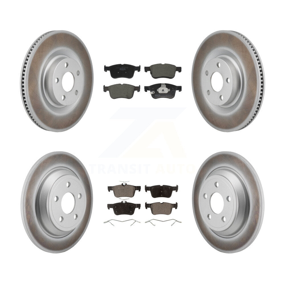 Front Rear Coated Disc Brake Rotors And Ceramic Pads Kit For 2022-2023 Ford Maverick KGT-103420
