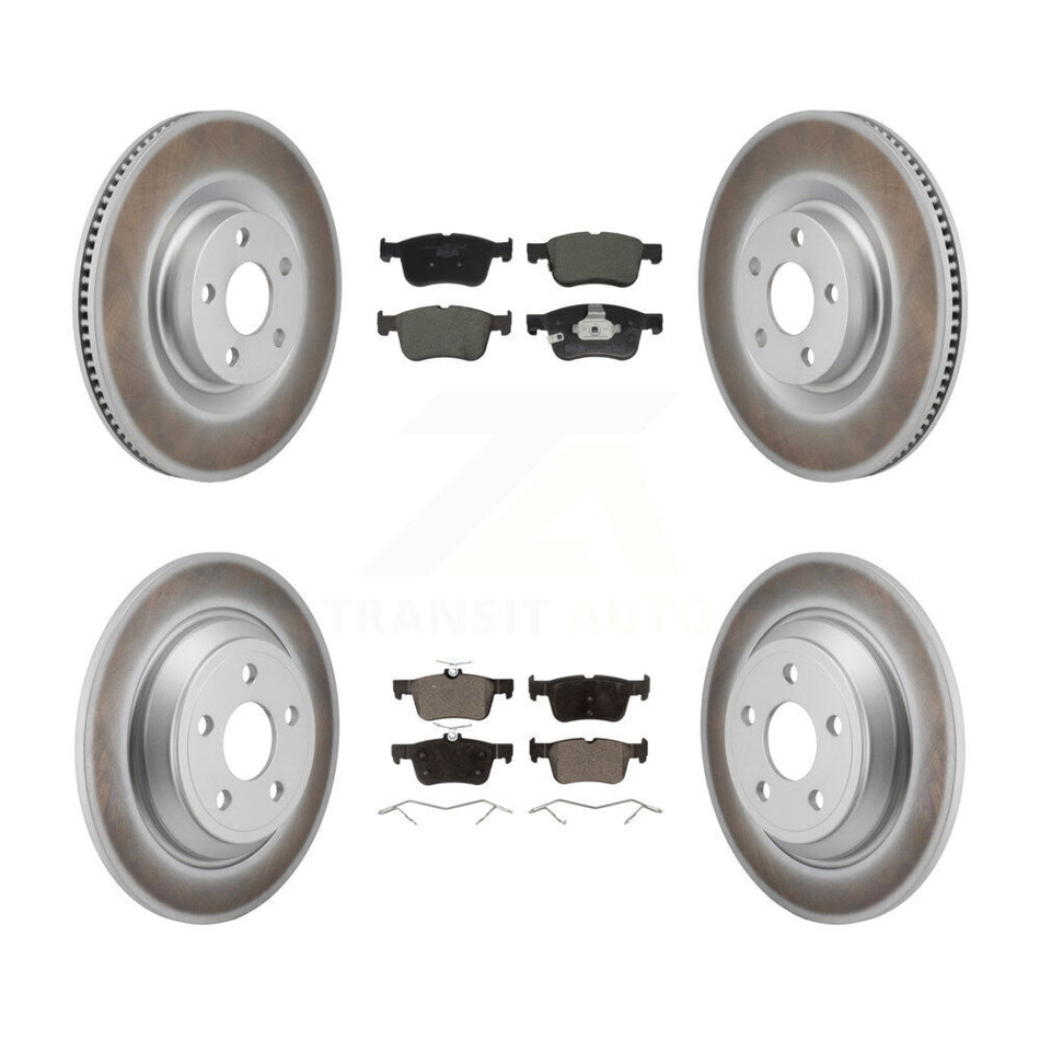 Front Rear Coated Disc Brake Rotors And Ceramic Pads Kit For 2022-2023 Ford Maverick KGT-103420