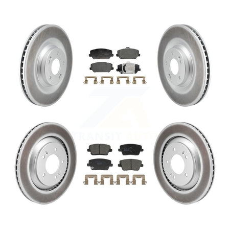 Front Rear Coated Disc Brake Rotors And Ceramic Pads Kit For Hyundai Veloster N KGT-103423