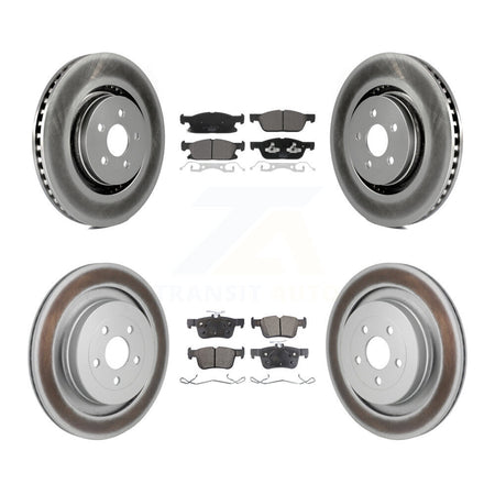 Front Rear Coat Brake Rotors Ceramic Pad Kit For Lincoln Nautilus With Vented KGT-103427
