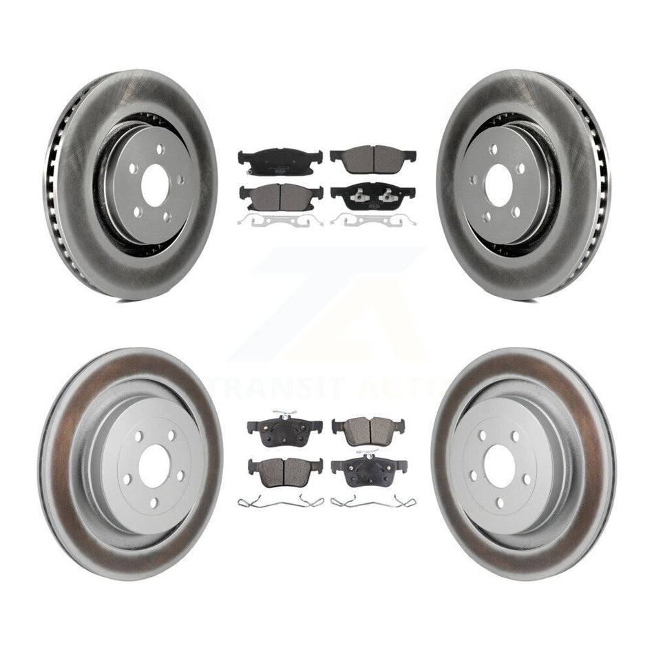 Front Rear Coat Brake Rotors Ceramic Pad Kit For Lincoln Nautilus With Vented KGT-103427