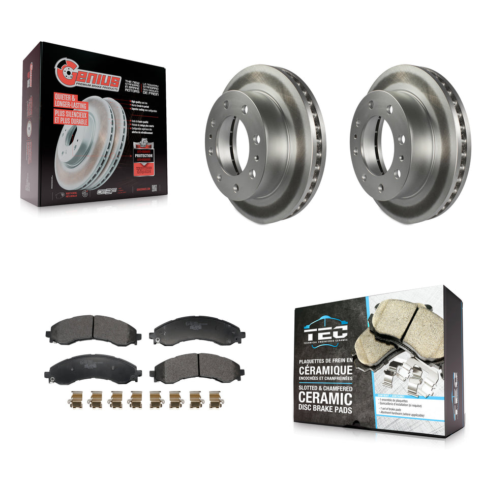 Front Coated Disc Brake Rotors Ceramic Pad Kit For GMC Chevrolet Savana 2500 Express 3500 KGT-103436